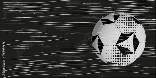 Soccer ball and gal net illustration combined pencil sketch and watercolor sketch.