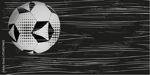 Soccer ball and gal net illustration combined pencil sketch and watercolor sketch.