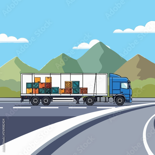 cargo truck on the road