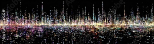 Bits of data in high speed transfer background concept. A vibrant, abstract representation of cosmic energy patterns.