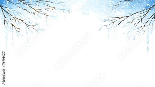 A modern blog background features a Scandinavian style pattern of simple snowflakes and branches in light blue and white with very subtle texture for a clean and airy feeling
