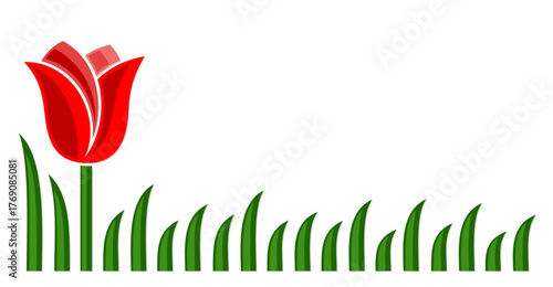 The symbol of stylized red tulip.