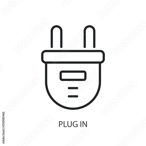 Plug in thin line icons. Original vector illustration.