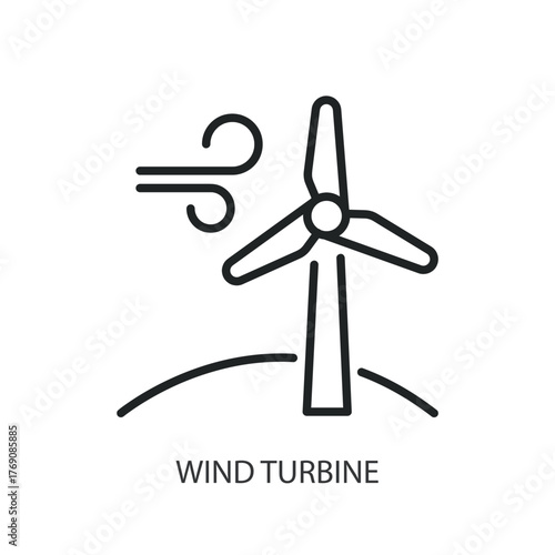Wind turbine thin line icons. Original vector illustration.