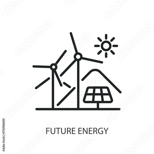 Future energy thin line icons. Original vector illustration.