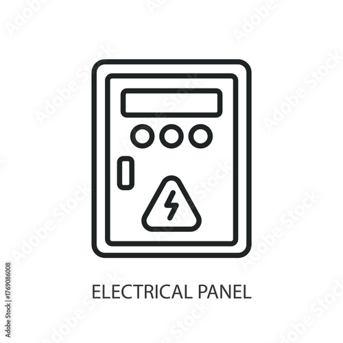 Electrical panel thin line icons. Original vector illustration.