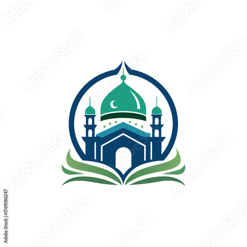 Arab mosque logo design vector 