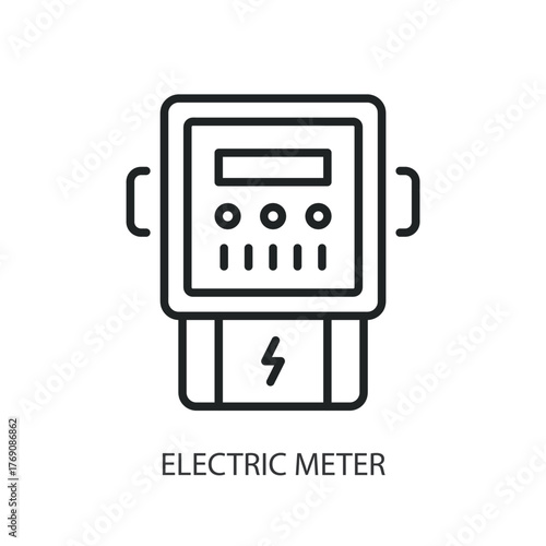 Electric meter thin line icons. Original vector illustration.