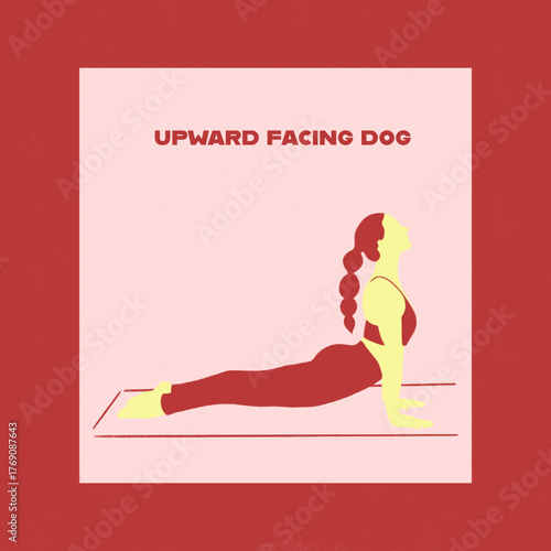 Upward-Facing Dog Yoga Pose - Health, Fitness, and Wellness Concept Illustration