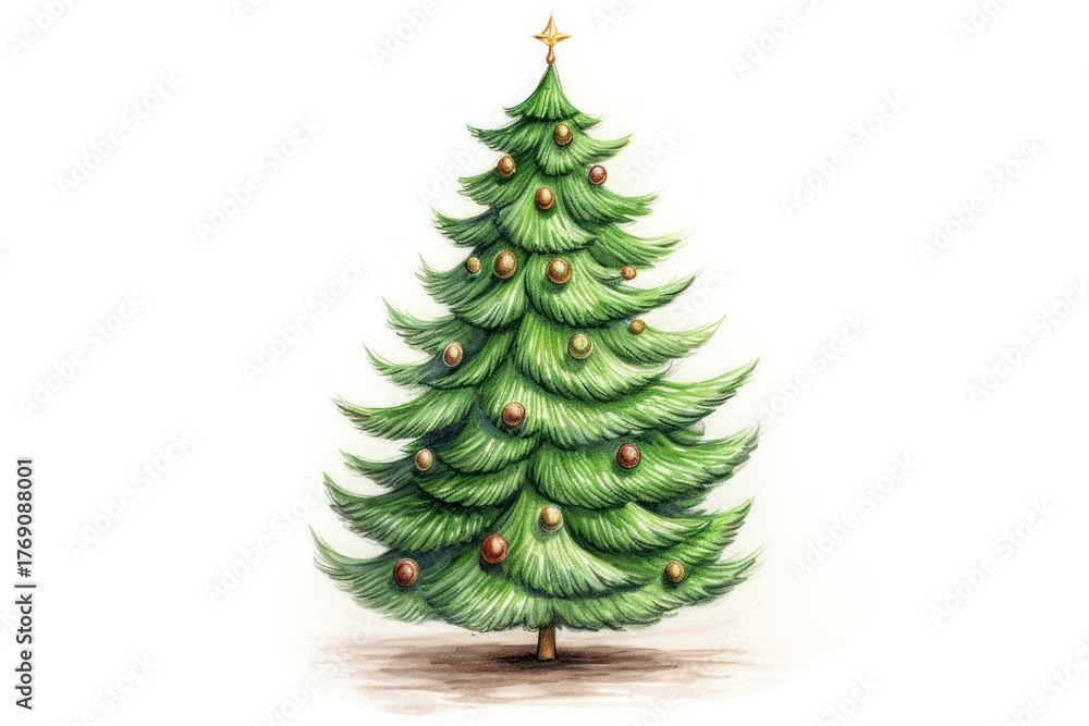 Fototapeta premium Decorated christmas tree plant pine anticipation.