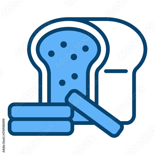 Sliced Bread Single Icon Vector Collection 