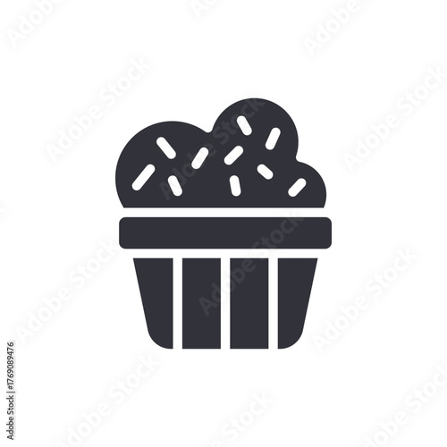 Muffin Flat Design Icon Culinary Treat Confection Symbol
