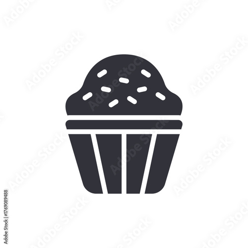 Simple Muffin Icon Bakery Pastry Design Illustration