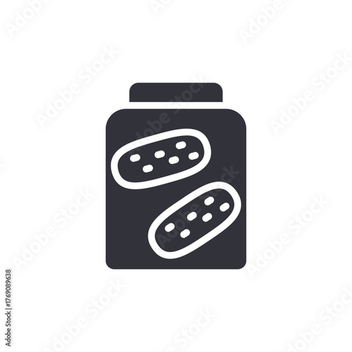 Pickled Cucumber Preserves In Glass Jar Icon Design