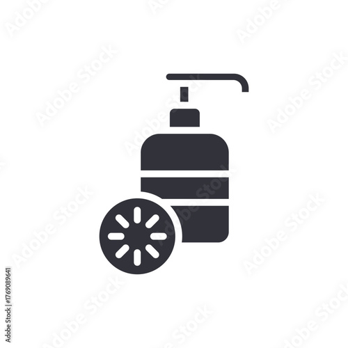 Lime Shampoo Bottle Icon With Dispenser Spa Treatment