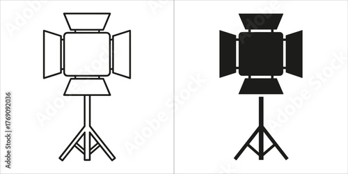 Outline and solid black studio spotlight