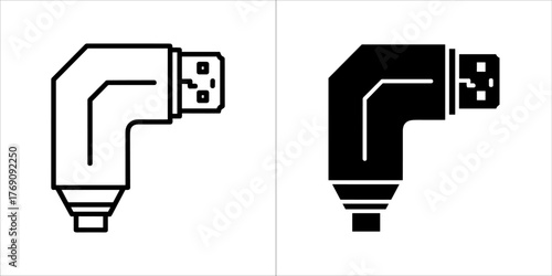 Right angle usb c connector