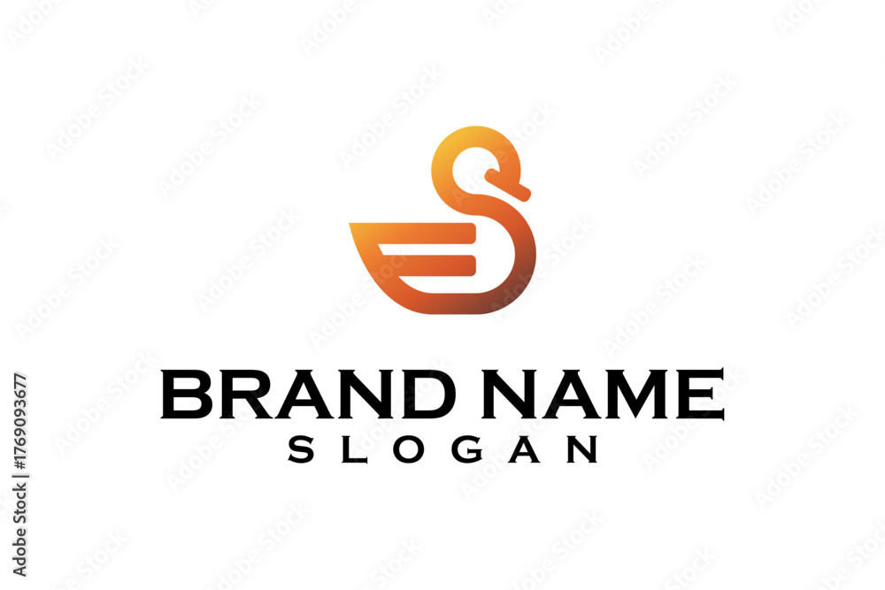 Fototapeta premium Letter S swan logo design template