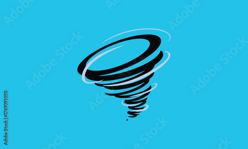 Vector illustration of a tornado with a light blue background