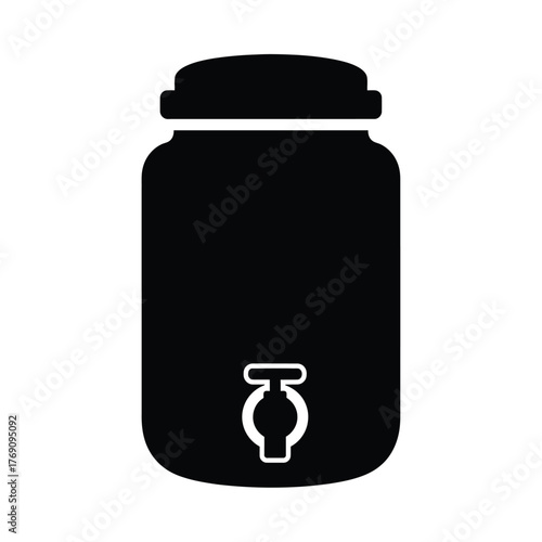 Black silhouette of a beverage dispenser with a spigot