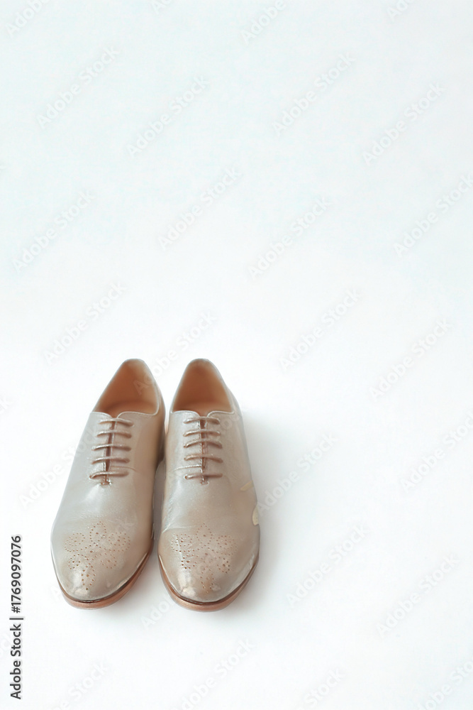 custom made wallpaper toronto digitalClassic tan leather oxford shoes on a white background