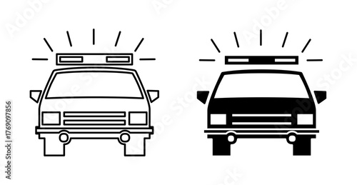 Realistic Police Car Vector Illustration