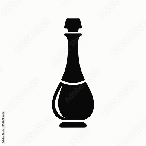 Black silhouette of a decanter with a stopper bottle