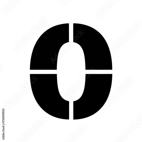 Black letter o stencil