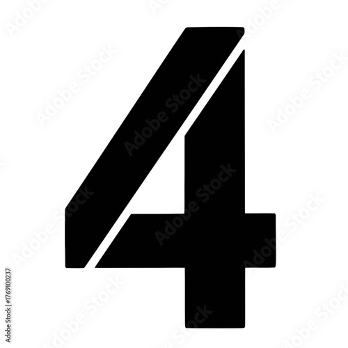 Black number 4 stencil
