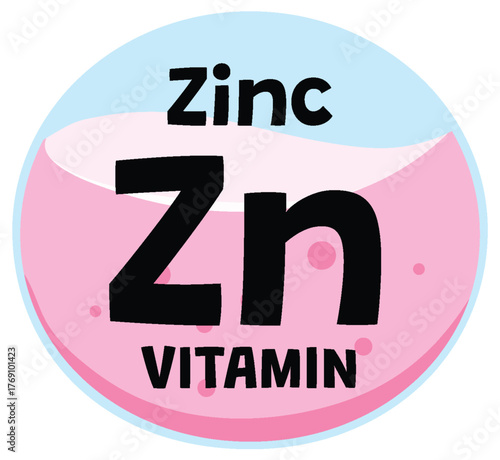 Zinc Vitamin Icon in Flat Vector Style