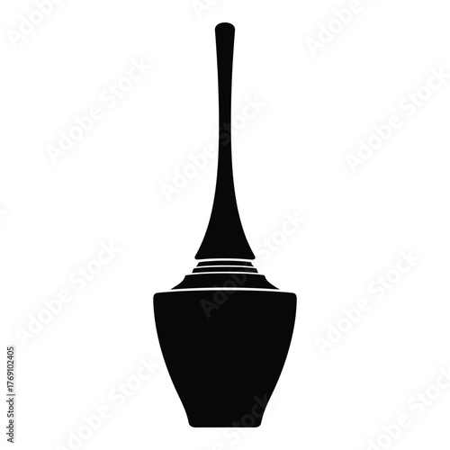 Black silhouette of a liquid eyeliner bottle makeup