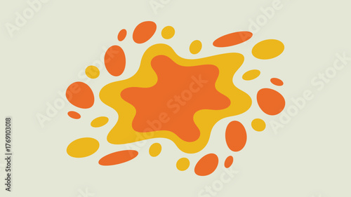 Abstract background with orange and yellow shapes on a light cream colored canvas design element art