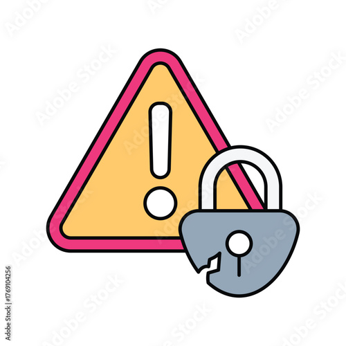 Vulnerability icon with white background vector stock illustration