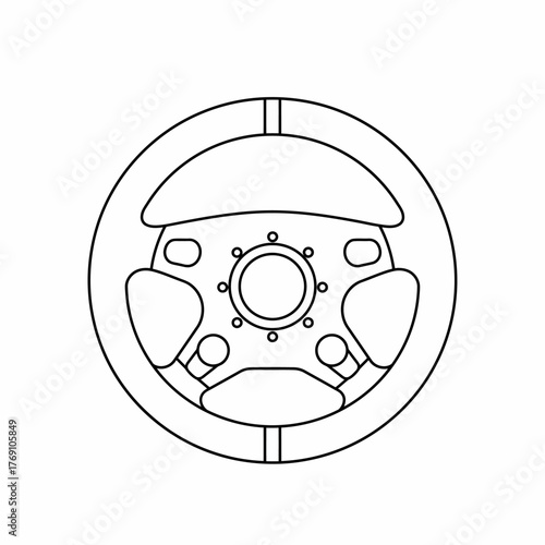 Car steering wheel interior view