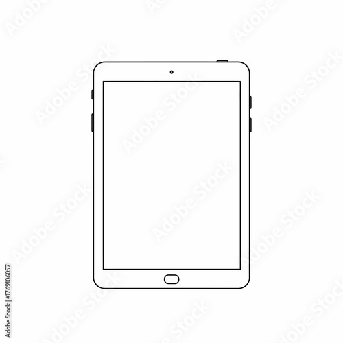 Tablet with blank screen ready