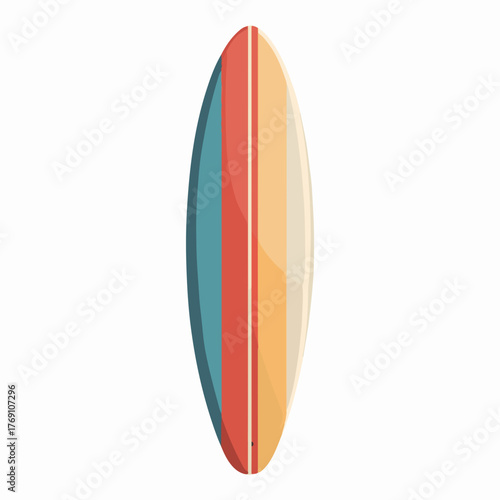 Minimalist Surfboard Icon in Flat Style