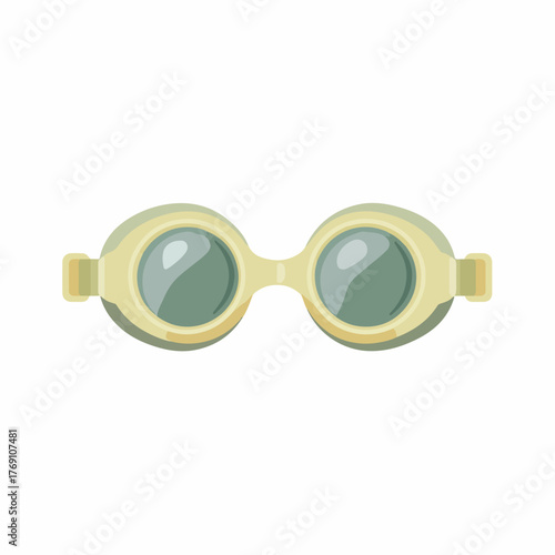 Swimming Goggles Flat Icon on White Background