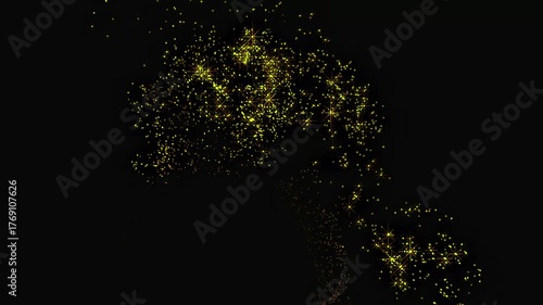 Glowing Light yellow particles Forming Trails – Editable Stock Video, Abstract Floating Lights – Isolated Animation for Compositing 4K, glowing glitter effect