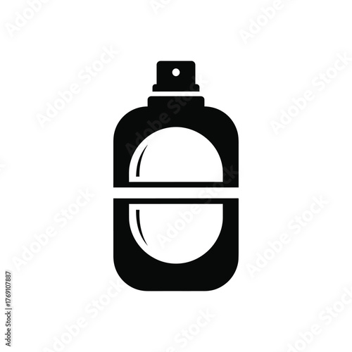 Black silhouette of a perfume bottle with a spray nozzle 1