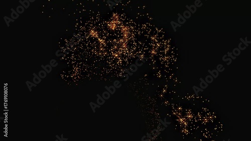 Glowing Light orange particles Forming Trails – Editable Stock Video, Abstract Floating Lights – Isolated Animation for Compositing 4K, glowing glitter effect HD