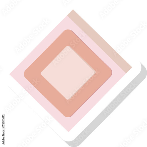 Free Download Abstract geometric shapes in pastel pink and beige hues with a subtle shadow effect and transparent background - GFXLoad