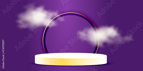 3D realistic product presentation podium for showcasing cosmetics, luxury branding, and minimal stage pedestal displays with clean modern background design