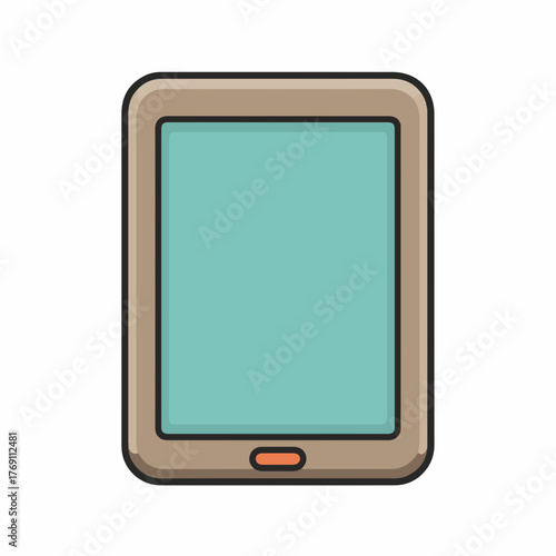 Modern Tablet Device Icon in Flat Style