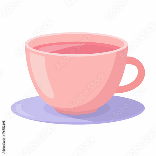 Minimalist Tea Cup Icon in Flat Style