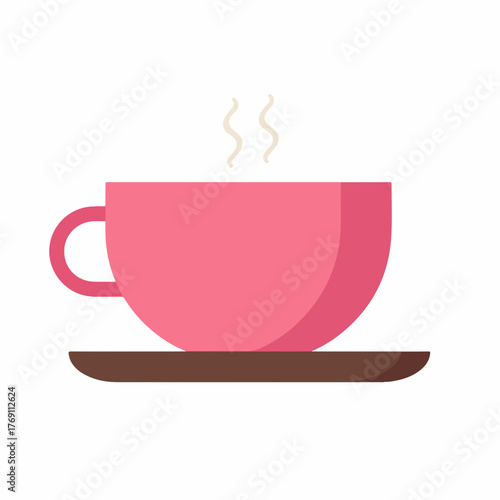 Elegant Tea Cup Flat Vector Icon
