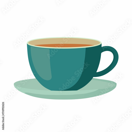 Elegant Teacup Icon in Flat Vector Style