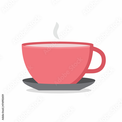 Elegant Tea Cup Icon in Flat Style