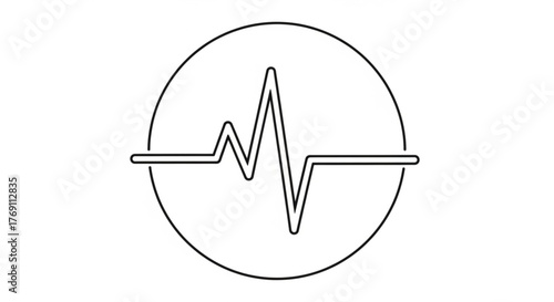 Illustration of a heartbeat signal, representing heart health, medical monitoring, and the rhythm of life