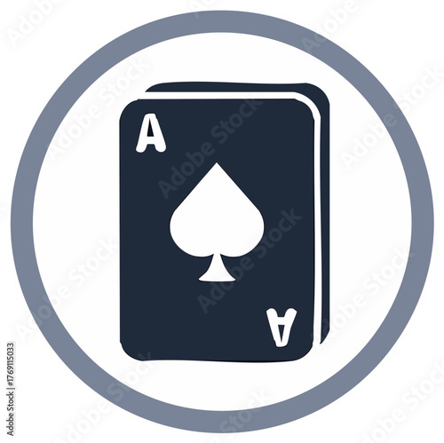 Ace of Spades playing card icon representing luck and gambling