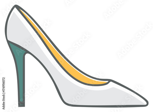 Elegant Woman's High-Heeled Shoe, Pointed Toe and Stiletto Heel for Fashionable Events